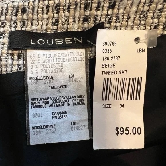 Louben Size 4 Tweed Mini Skirt - Picture 4 of 4